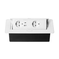 Блок розеток MX-226 (J-0) 2 секции, 1 USB + 1 type C (с каб.пит.), полуавтомат, белый фото