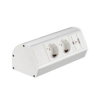 Блок розеток LK-BN1402, 2 секции, 1 USB + 1 type C, белый фото
