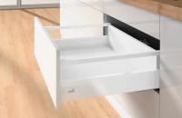 Ящик InnoTech Atira частичного выдвижения с демпфером Silent System, H144, NL470, релинги, белый фото
