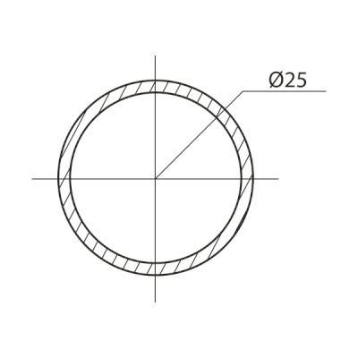 Труба круглая D=25мм, Т=0,7/0,8мм, L=3000мм, хром фото