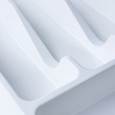 Лоток для столовых приборов в базу 300-350 белый ПП (ширина ящика 214 - 270 мм) фото