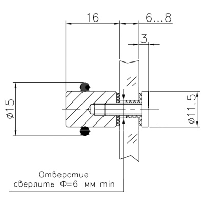 Кронштейн для крепления полок в мебели и стеновых нишах 4.06 (04 никель матированный) фото