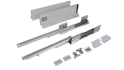 Ящик BOYARD СТАРТ SOFT L=350мм с доводчиком, прямые боковины H=86мм, серый фото