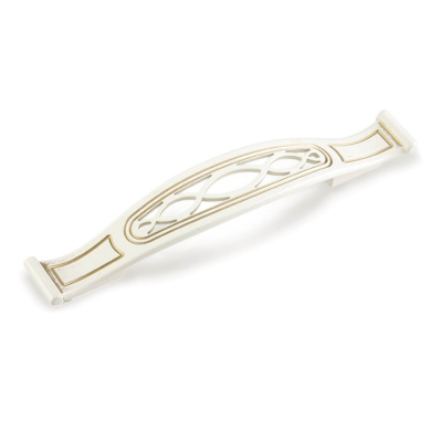 Ручка-скоба, 128мм, Золото прованс / 1013 жемчужно-белый матовый фото